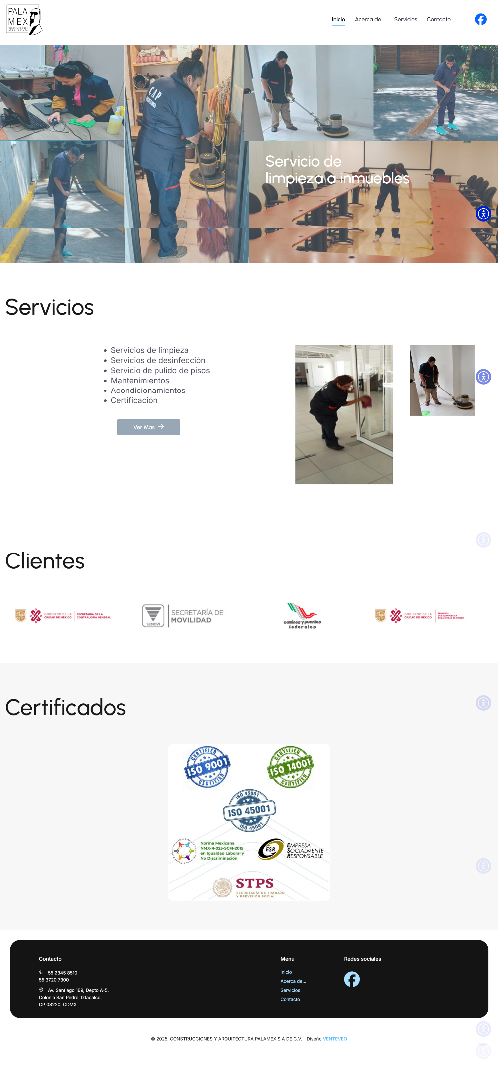 captura de pagina de inicio